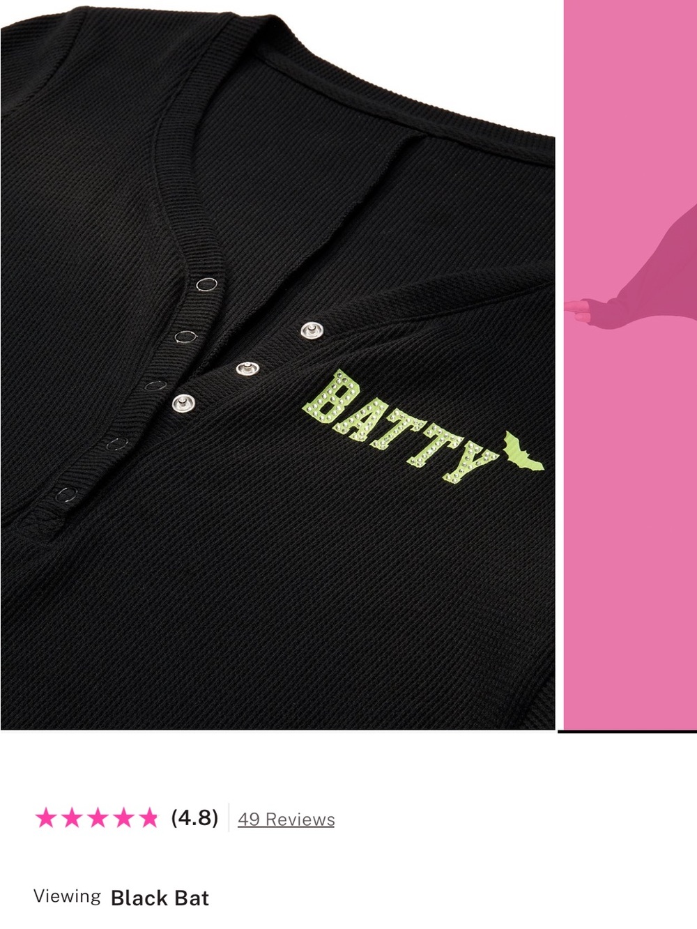 VS Pink Batty Onesie Size Large - Picture 3 of 4